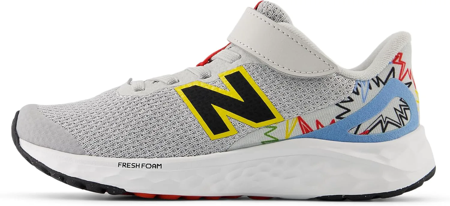 Кроссовки New Balance Unisex-Child Fresh Foam Arishi V4 с шнуровкой, серый/синий — фото 2