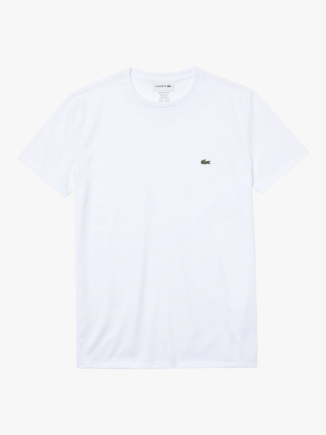 

Хлопковая футболка с круглым вырезом Lacoste Classic Pima, белая, Белый, Хлопковая футболка с круглым вырезом Lacoste Classic Pima, белая