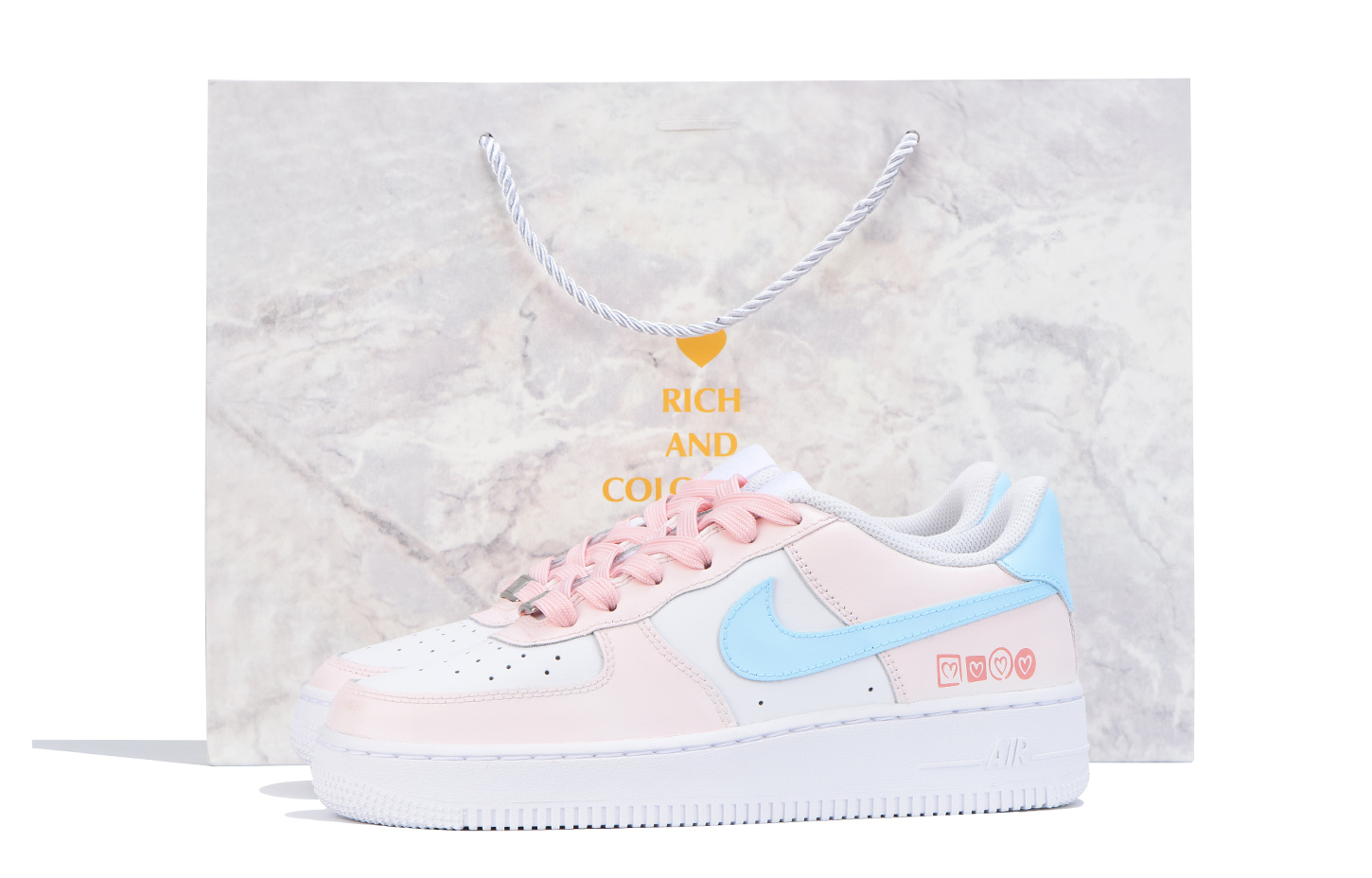 

Детские скейтерские кроссовки Air Force 1 для школьников Nike, розовый