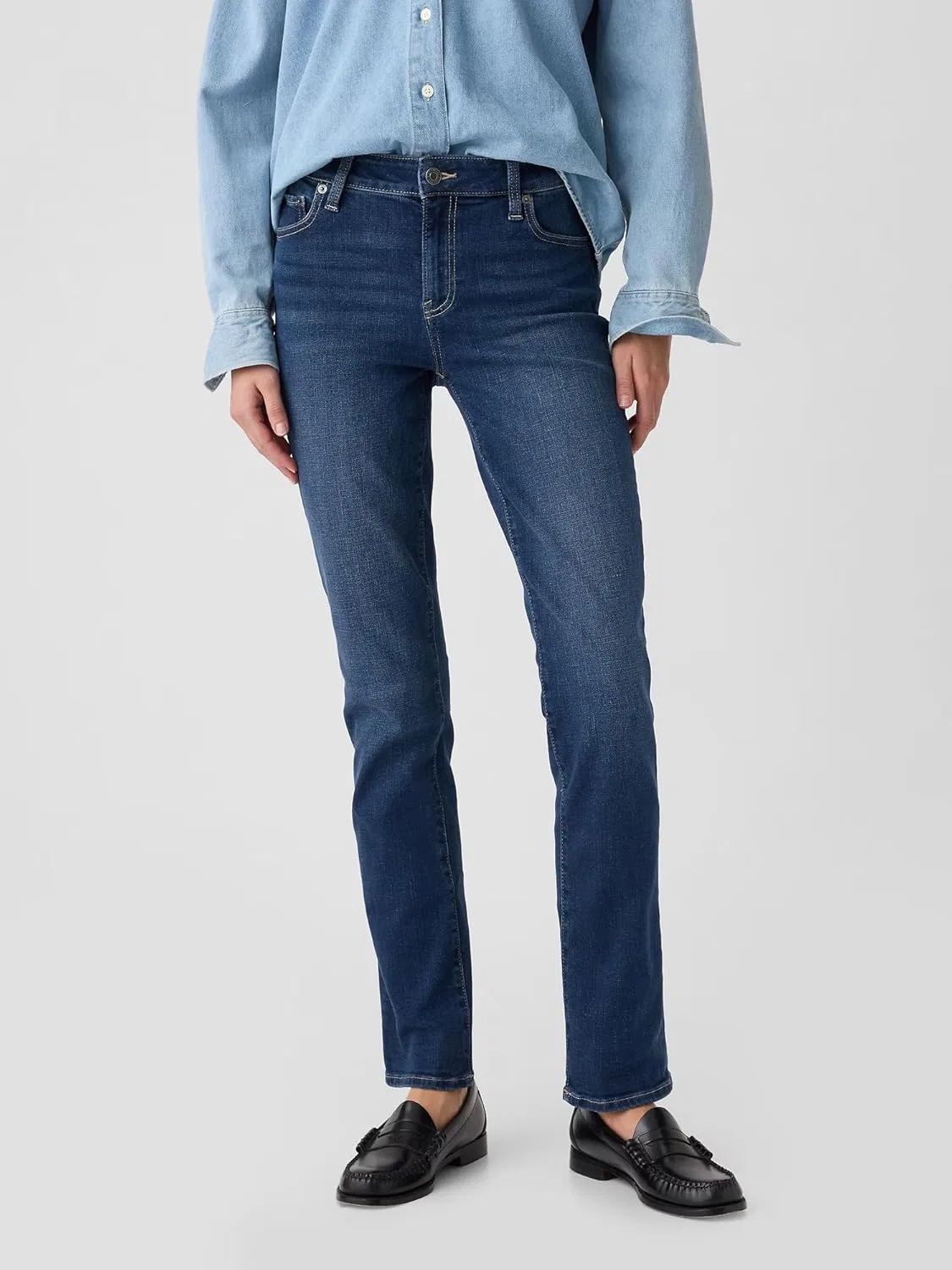 Джинсы GAP Classic Straight Fit, темно-синие — фото 3