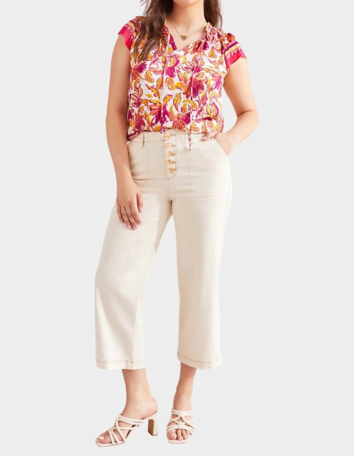 

Джинсы Brooke High Rise Wide Leg в цвете экрю TRIBAL, цвет ecru