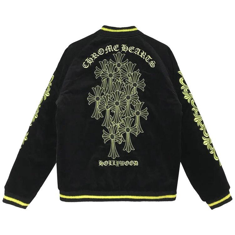 Куртка Chrome Hearts Matty Boy Flaming Youth Reversible Bomber Jacket Black/Yellow, разноцветный — фото 4
