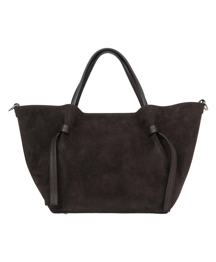 

Темно-Коричневая женская сумка-лодочка из натурального высококачественного итальянского велюра. Estro, коричневый