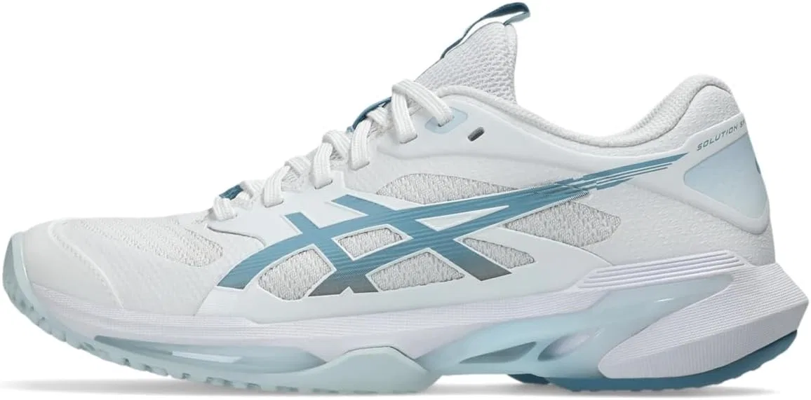 Кроссовки теннисные ASICS Solution Speed FF 4 OC, White/Saba Blue