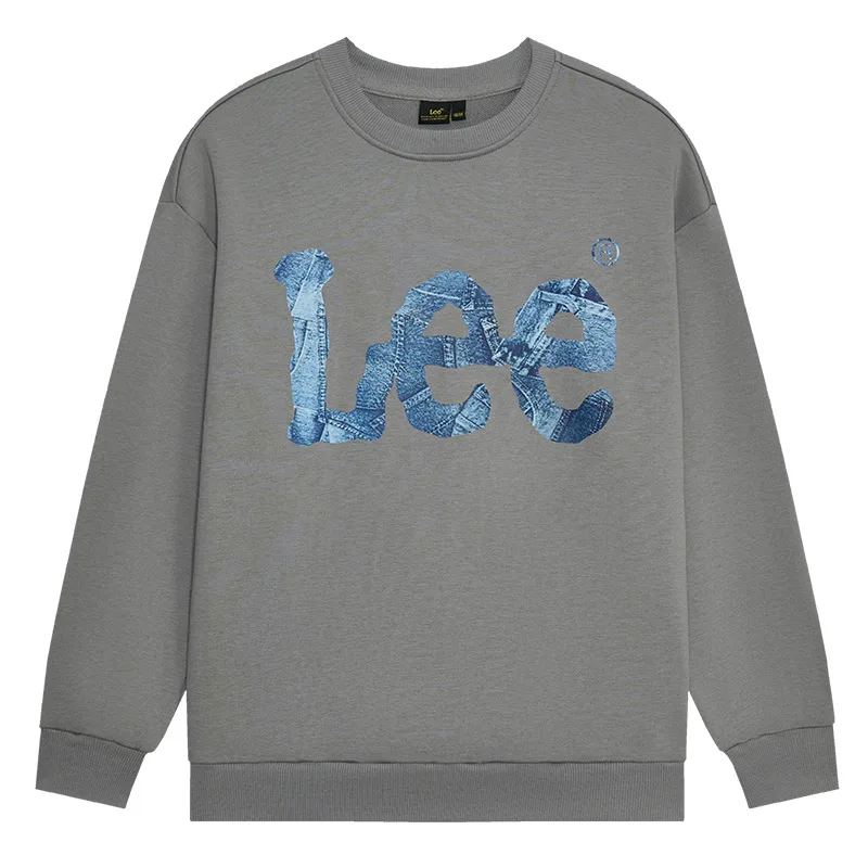 Детский свитшот с круглым вырезом Lee, White Heather Gray — фото 3