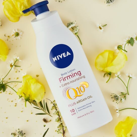 Укрепляющий + питательный бальзам для тела с помпой 400мл Nivea, Q10 — фото 3