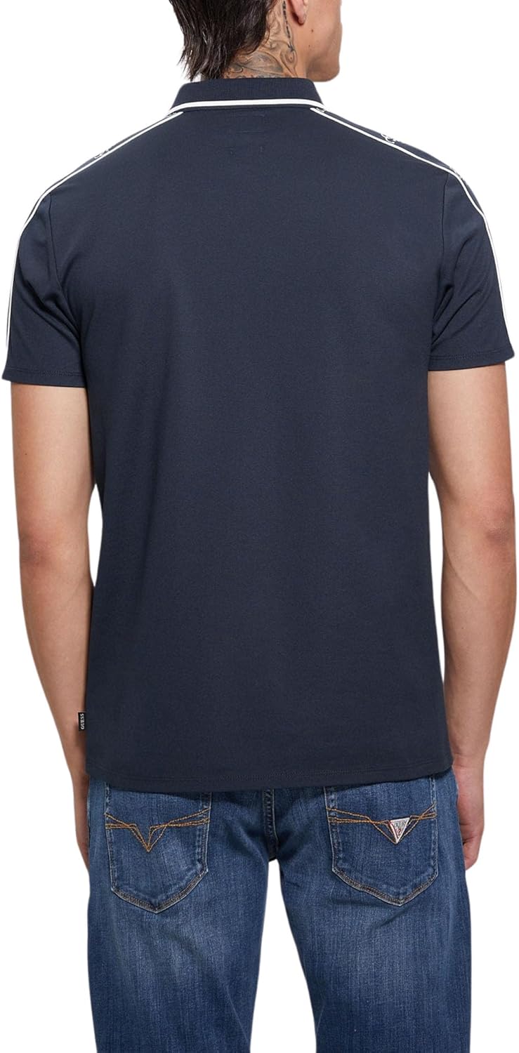 

Мужское поло GUESS с коротким рукавом Quattro G Tape, Silk Blue, Синий, Мужское поло GUESS с коротким рукавом Quattro G Tape, Silk Blue