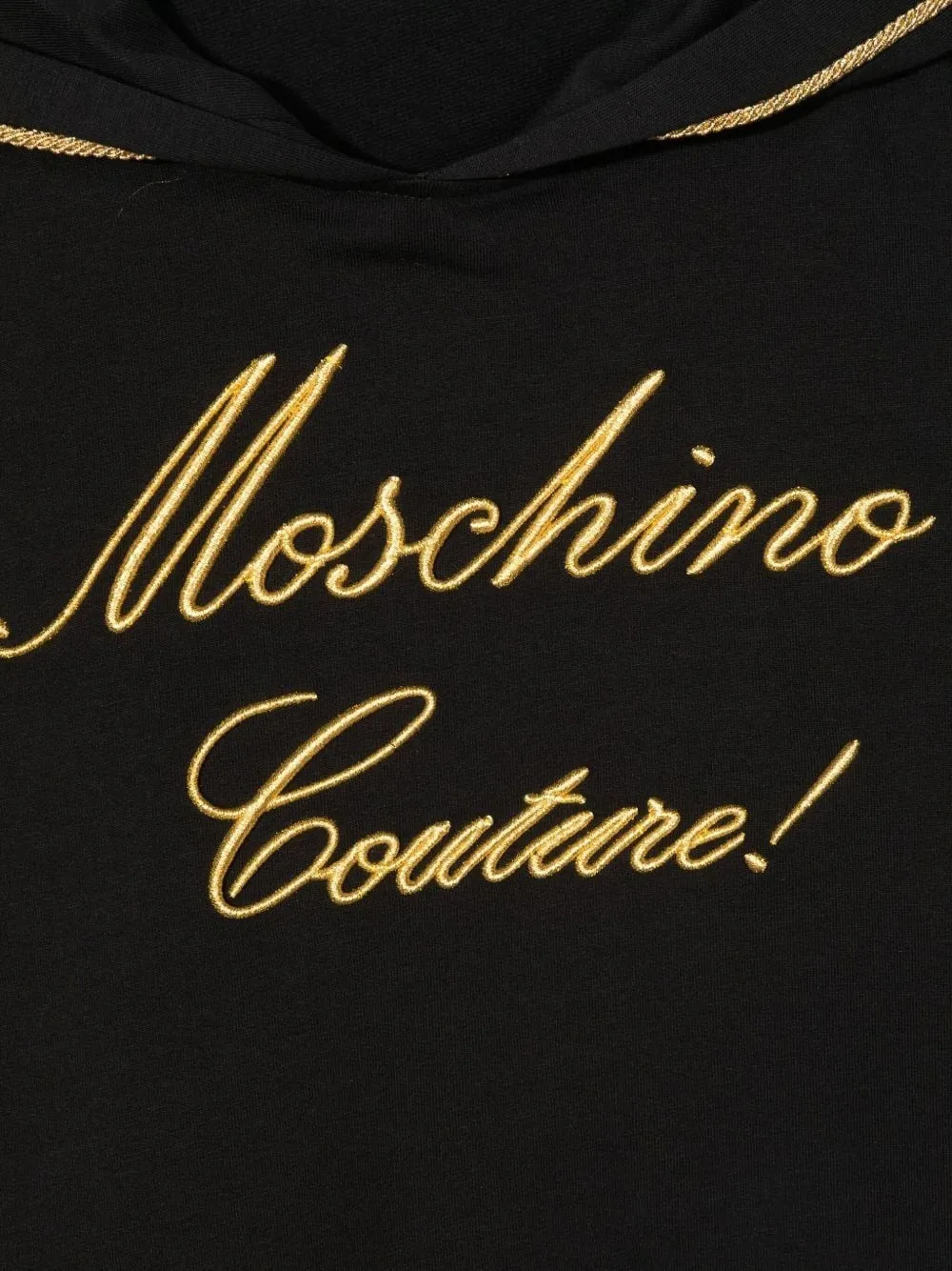 Толстовка с капюшоном и вышитыми деталями Moschino Kids, черный — фото 3