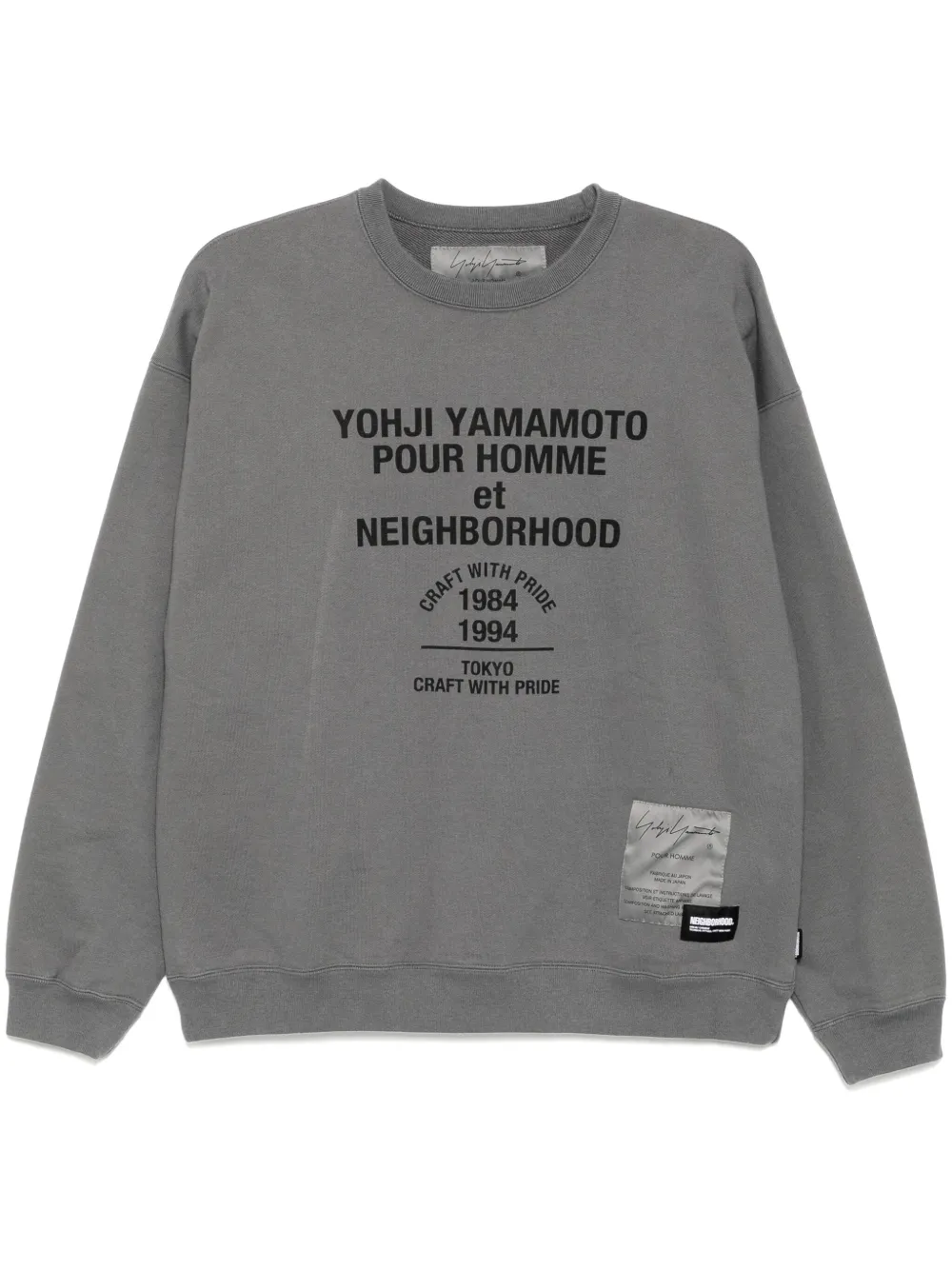 

Толстовка с принтом из коллаборации с Neighborhood Yohji Yamamoto, серый