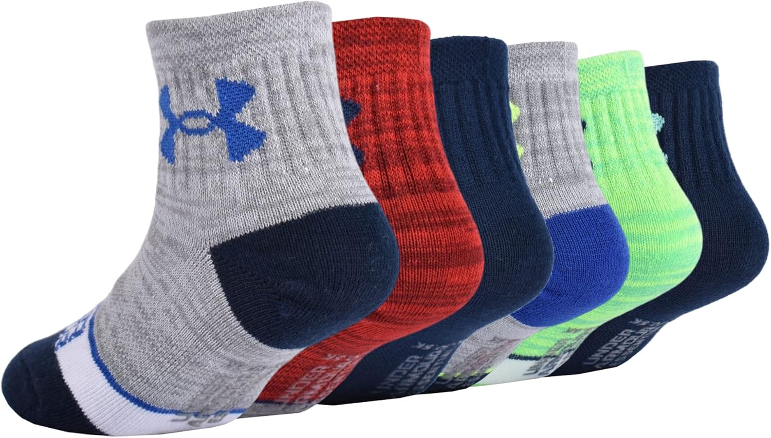 Детские четвертные носки Under Armour для мальчиков (мультипак), Color Block — фото 4