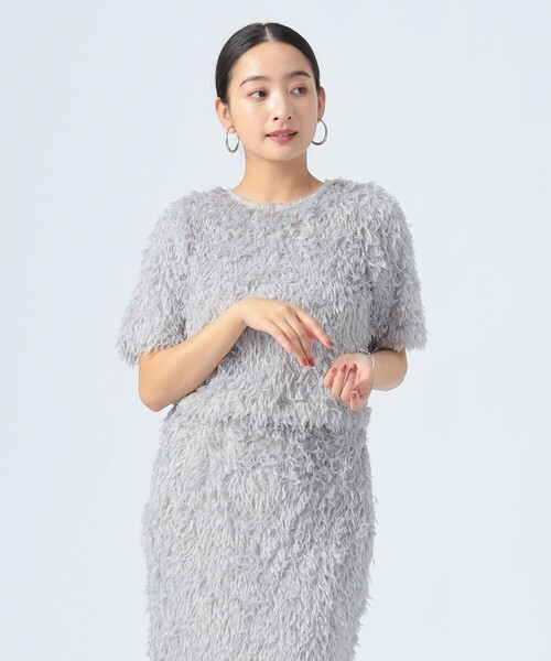 

Футболка с коротким рукавом, декорированная перьями BEAMS HEART, серый