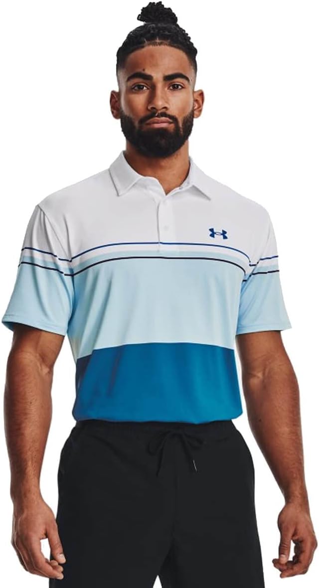 

Футболка-поло Under Armour 1327037 Playoff Polo 2.0, для гольфа, мужская, белый/черный/синий