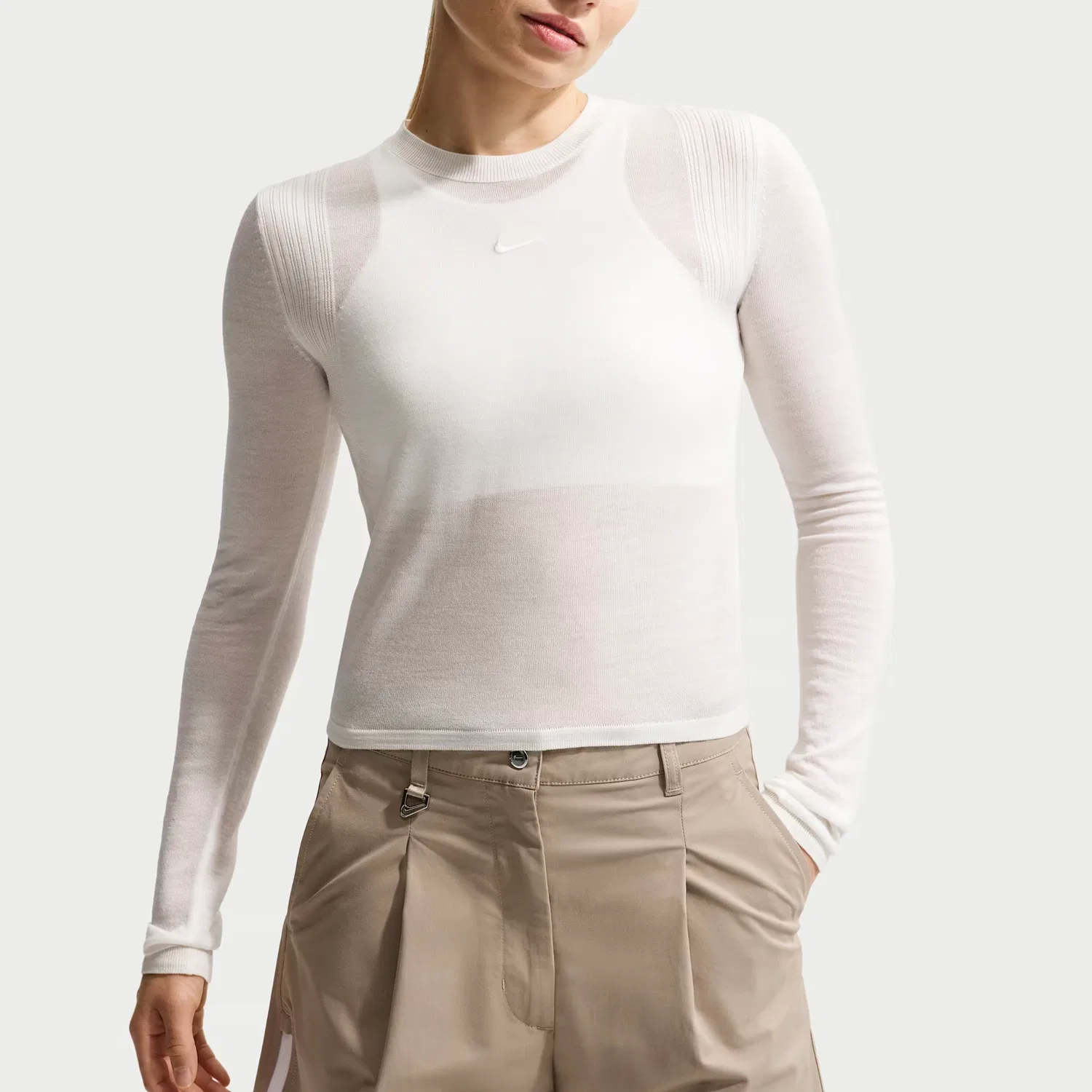 Футболка Nike Airreverent Women's Long-Sleeve Top белая — фото 4