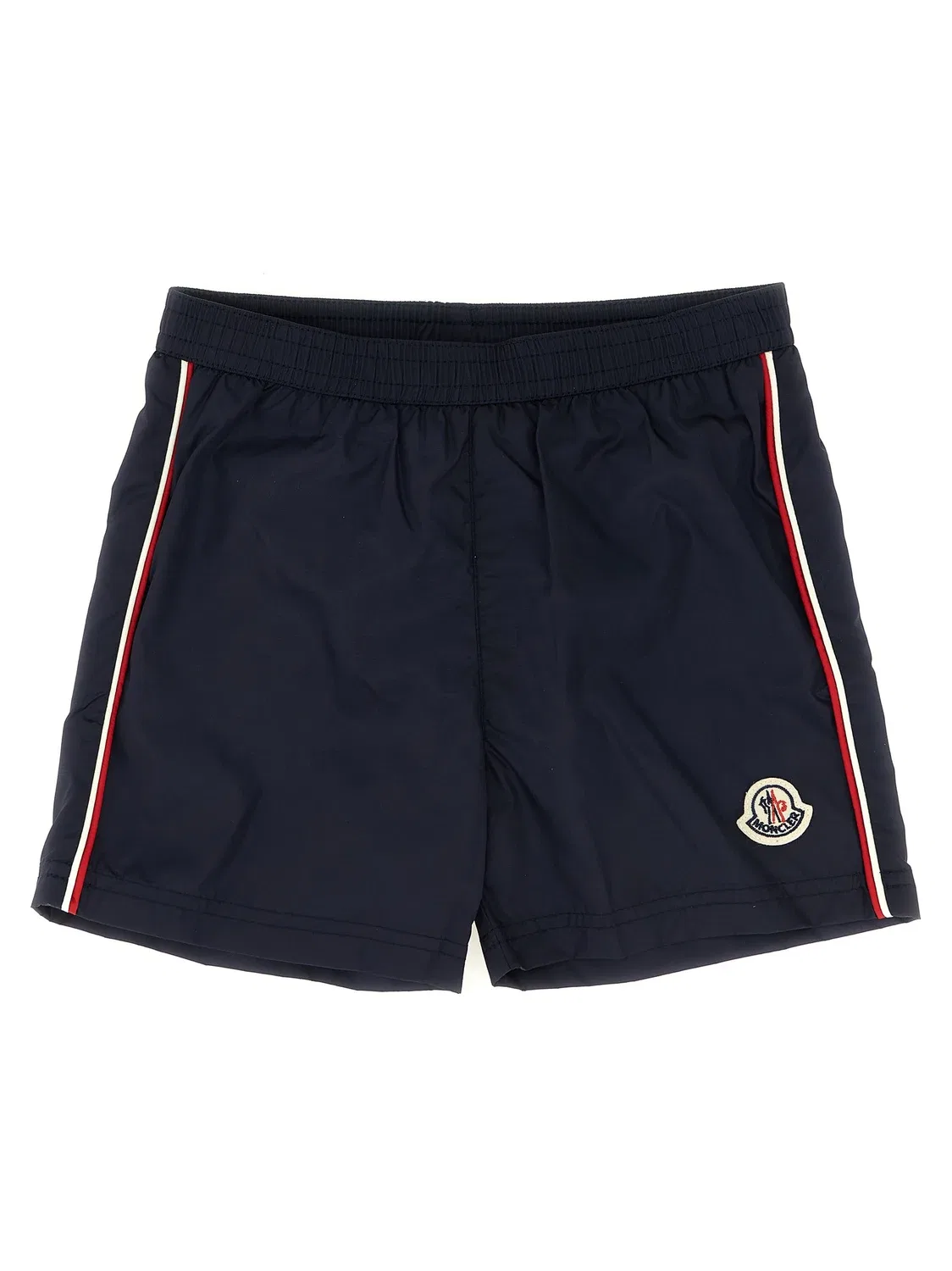 Купальник с трехцветной окантовкой Moncler Enfant, синий
