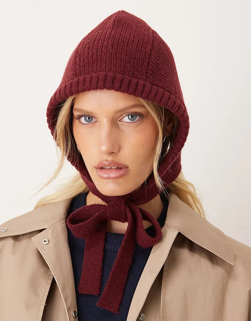 

Вязаная шапочка My Accessories бордового цвета