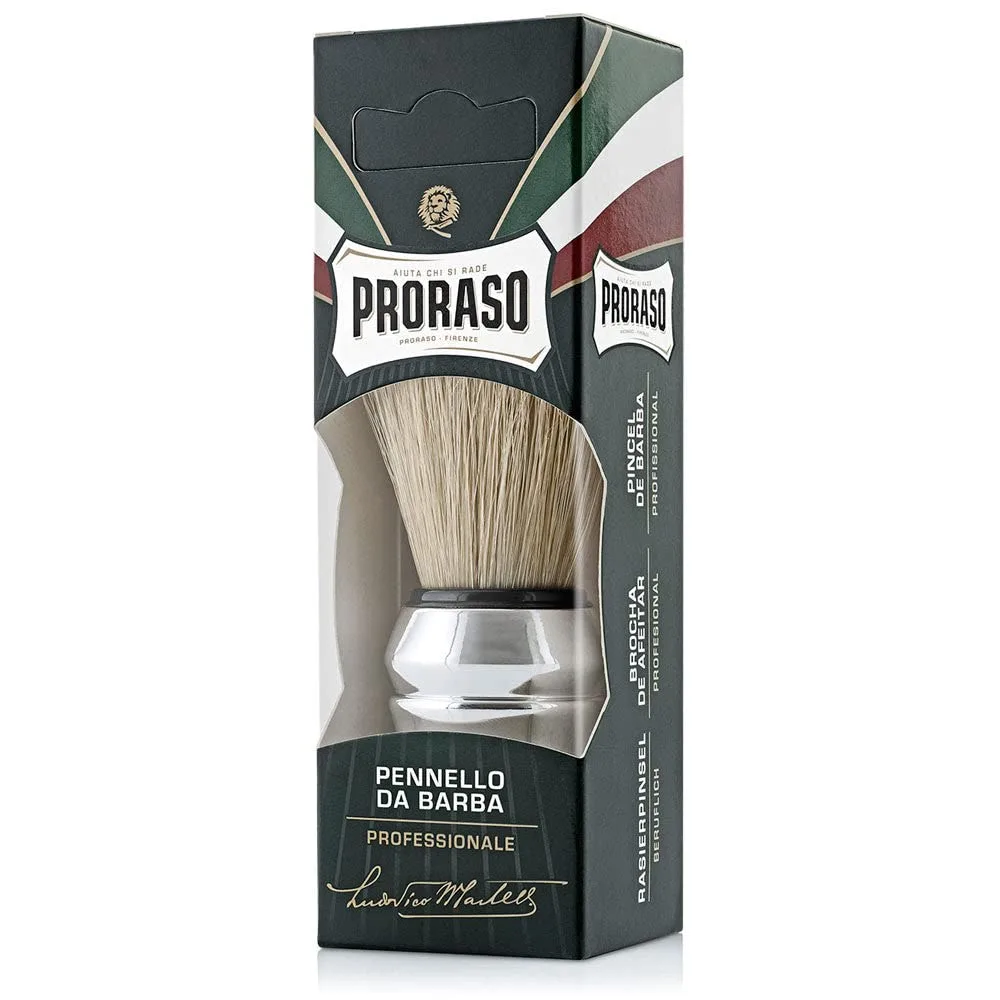 Мыло для бритья Proraso в чаше, для чувствительной кожи + профессиональная помазок для бритья, Green — фото 3