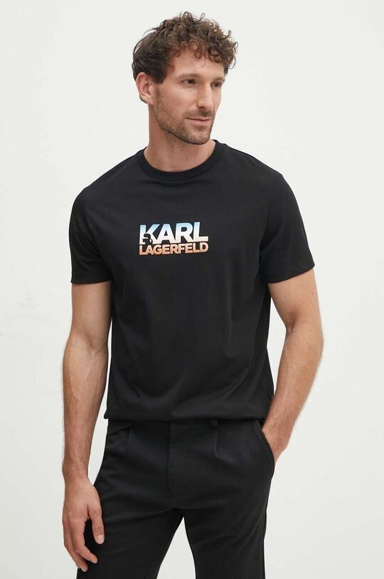 

Хлопковая футболка Karl Lagerfeld, черный