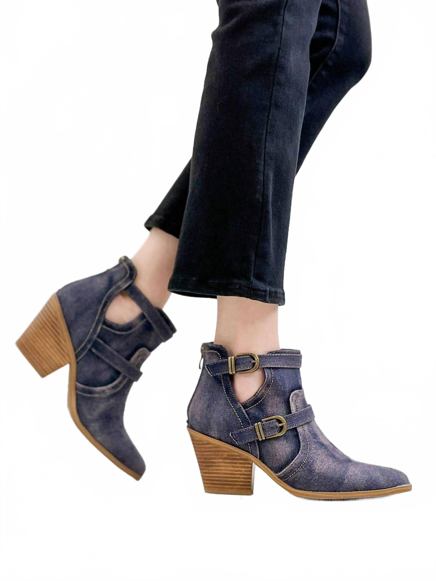 Женские ботильоны для вечернего выхода из выбеленного синего денима Corkys Footwear