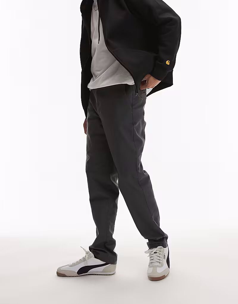 

Узкие брюки-чинос угольного цвета Topman