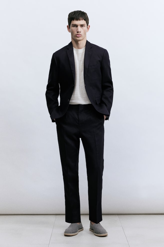 

Узкие льняные брюки H&M, синий