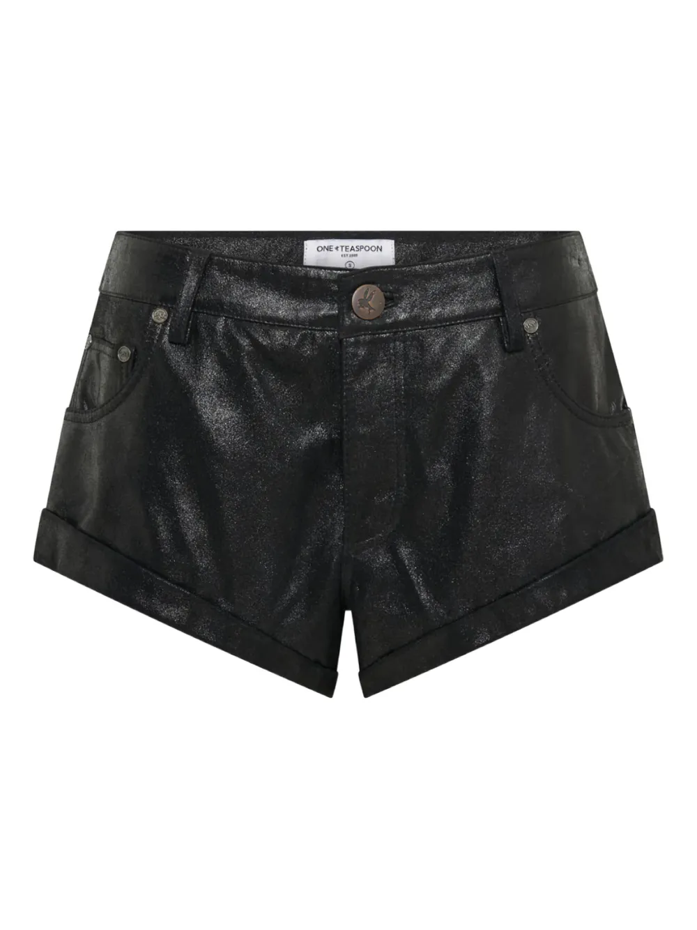 

Кожаные шорты с манжетами One Teaspoon, черный