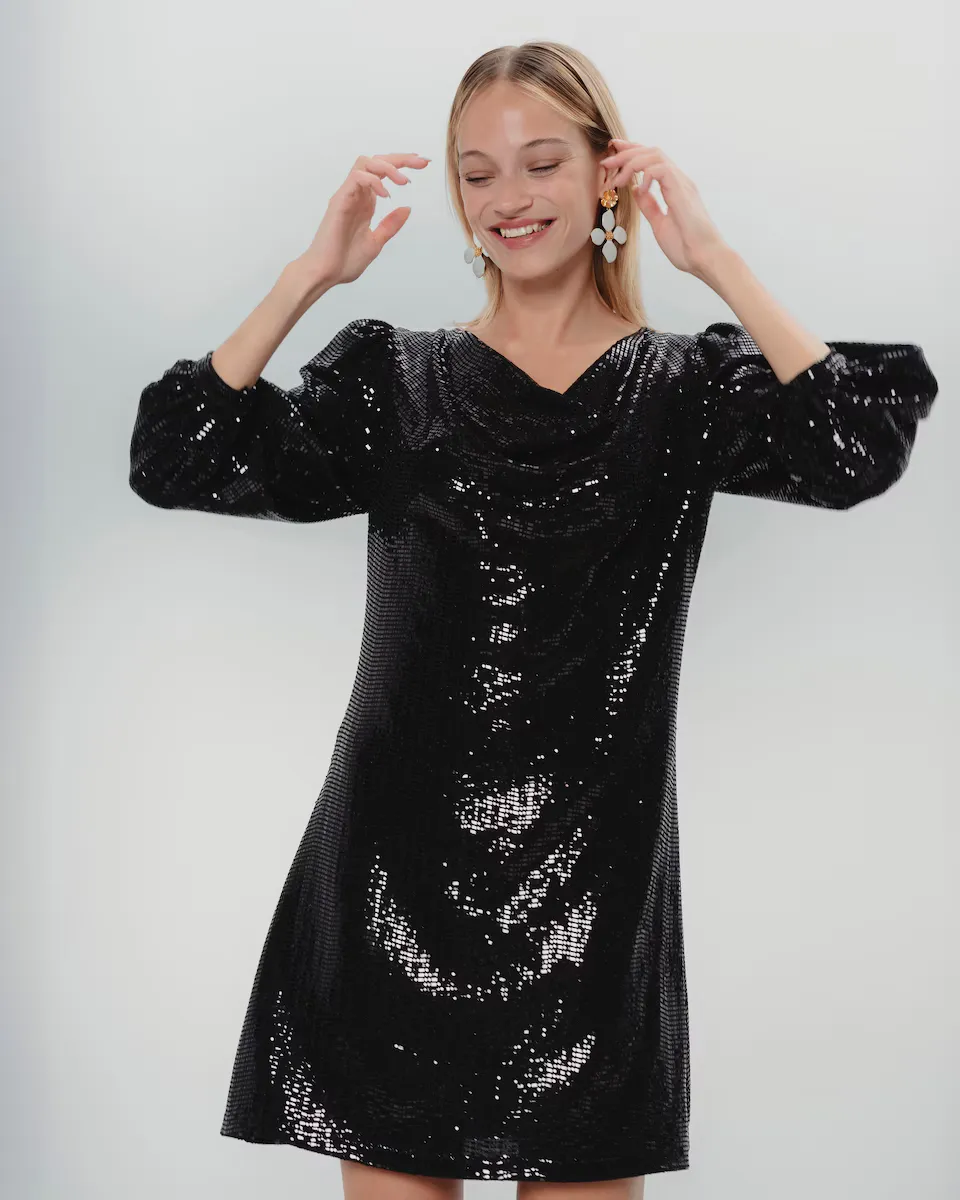 

Короткое платье с пайетками Emilia Dolores Promesas, черный