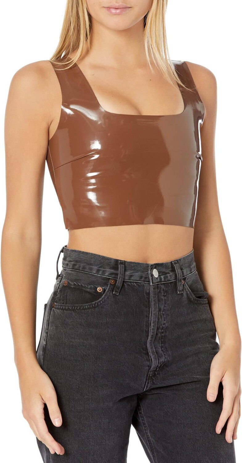 

Топ Commando Faux Patent Leather Crop Top FLT110, цвет Cinnamon