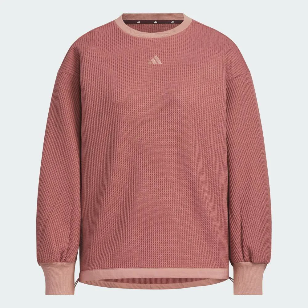 Футболка Luxflow All Days свободного кроя из вафельного флиса Adidas, pink — фото 4
