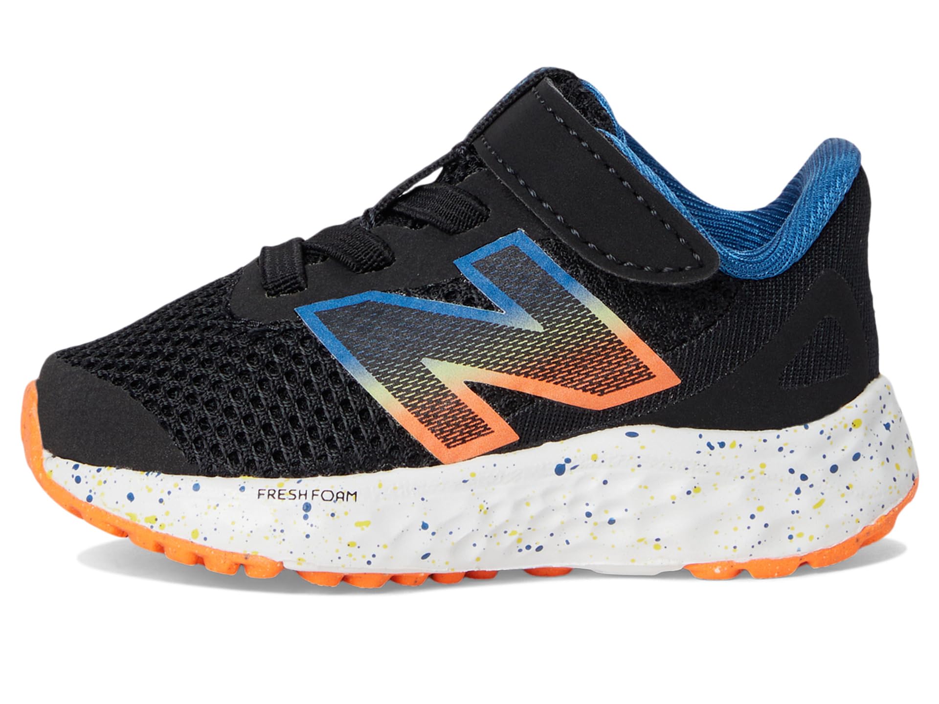 Кроссовки New Balance Kids Fresh Foam Arishi v4 Bungee, цвет Black/Blaze Orange/Blue Agate — фото 4