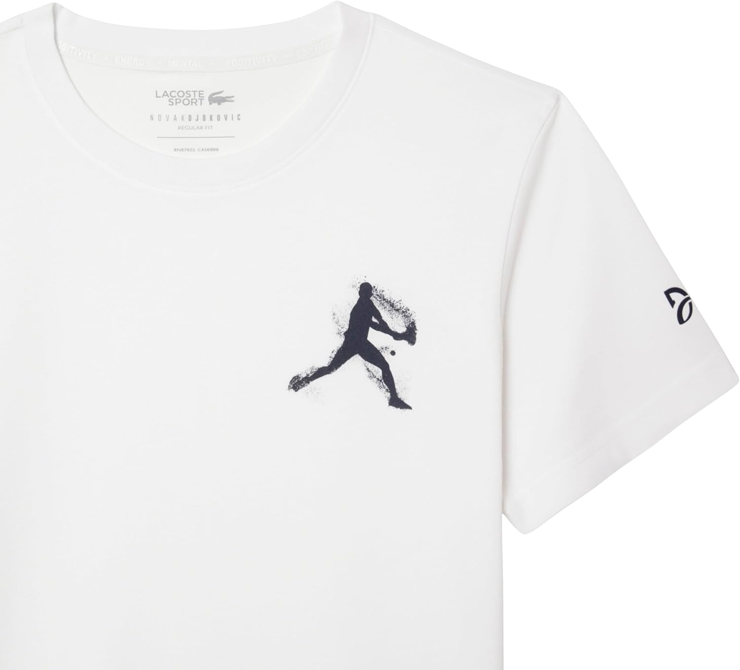 Футболка Lacoste Men's Sport Tennis X Novak Djokovic Pack, White/Navy Blue — фото 2