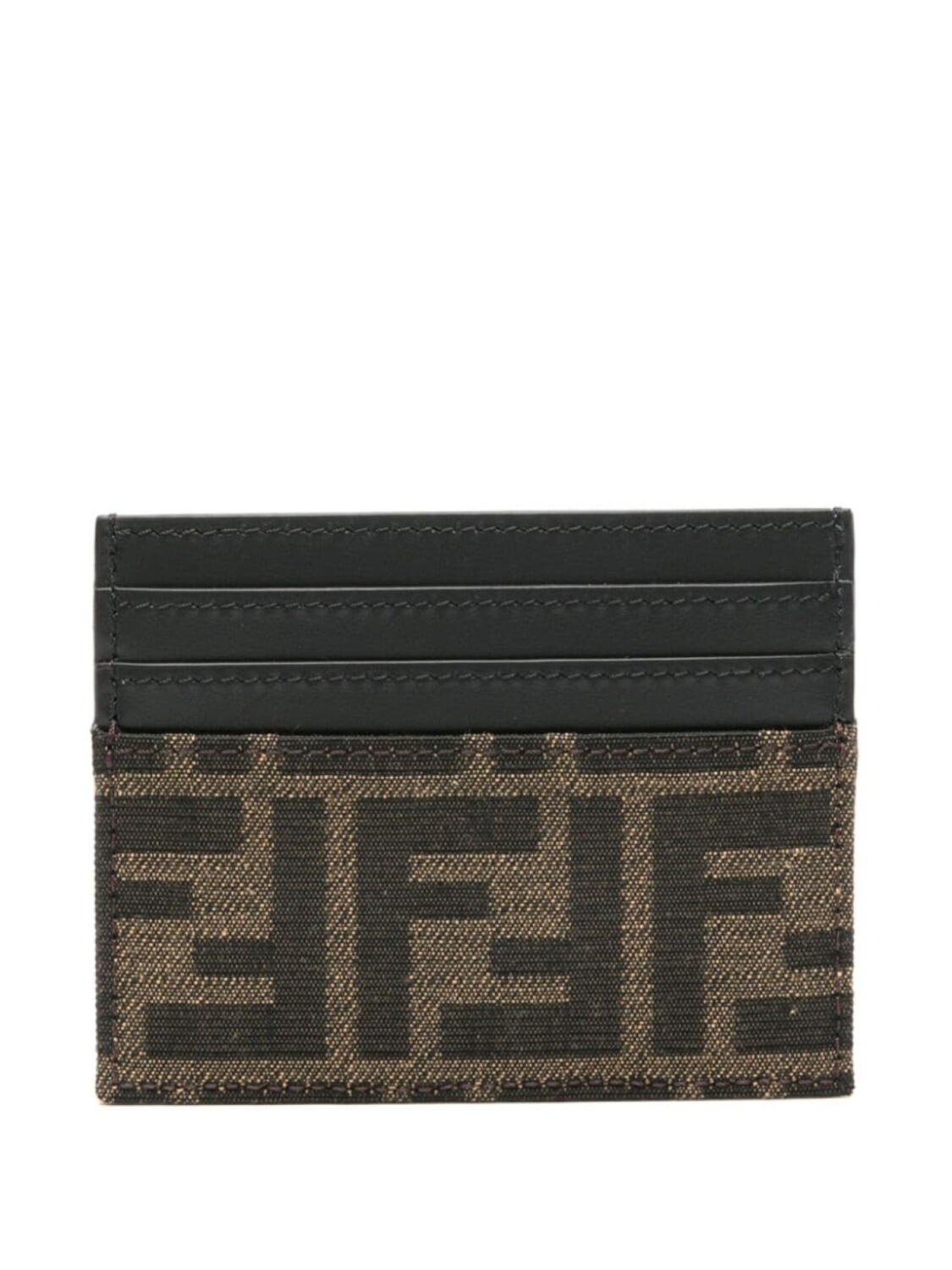 FENDI жаккардовый картхолдер с логотипом FF, коричневый — фото 2