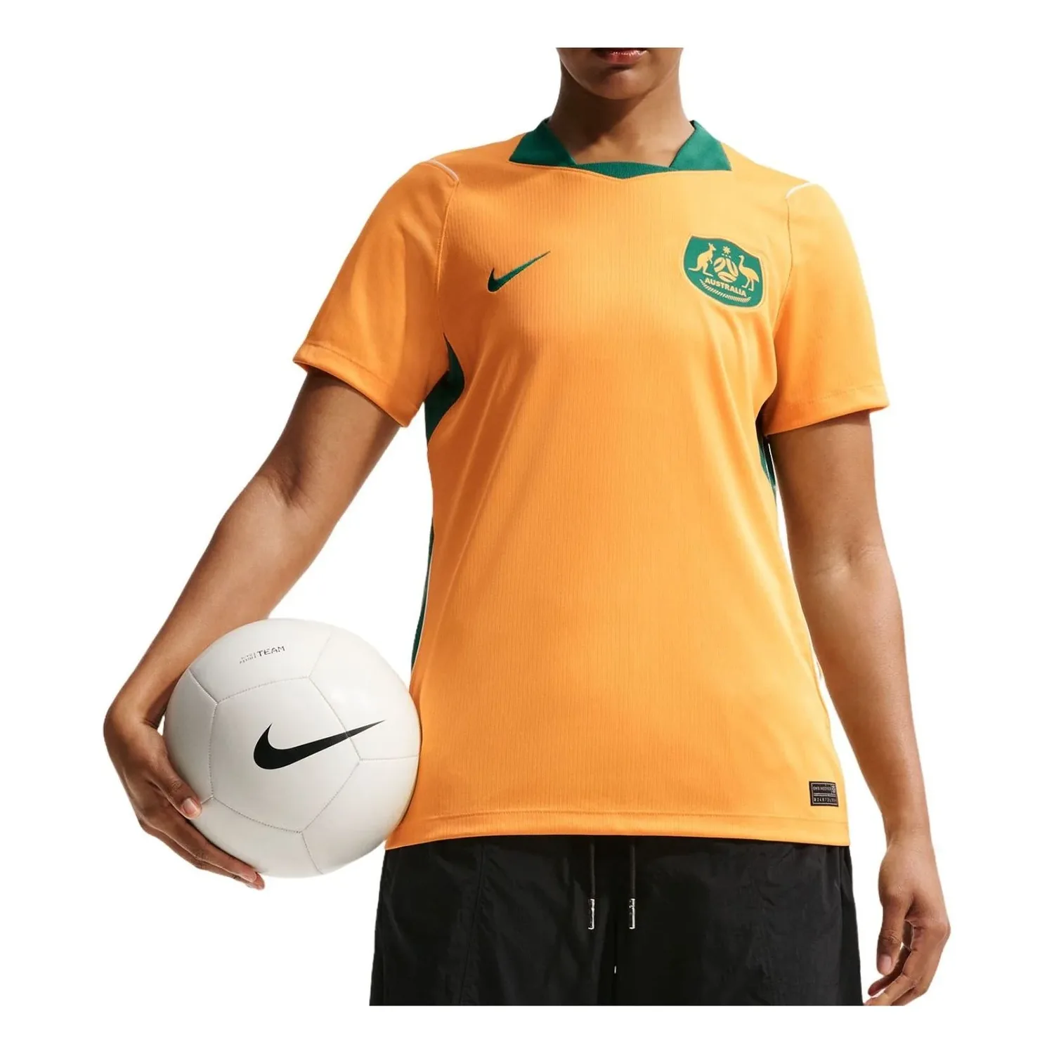 (WMNS) Домашняя футболка Nike сборной Австралии 2026 года для стадиона, цвет 'Sport Gold Mystic Green Sail'