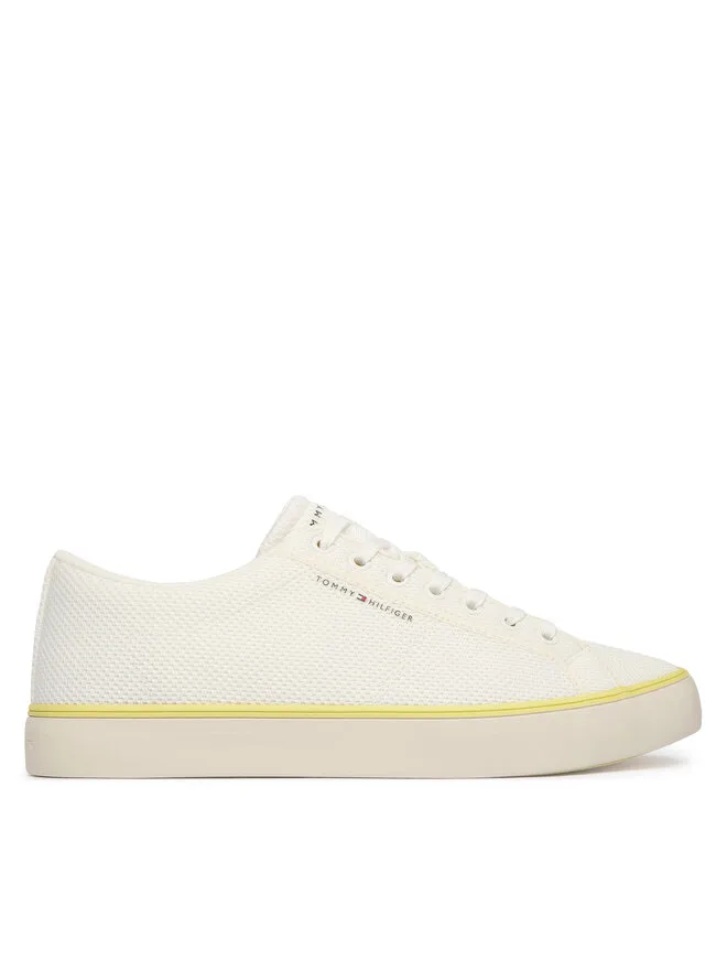 Tommy Hilfiger Сезонные текстильные кроссовки Harlem Core II FM0FM05820 белого цвета