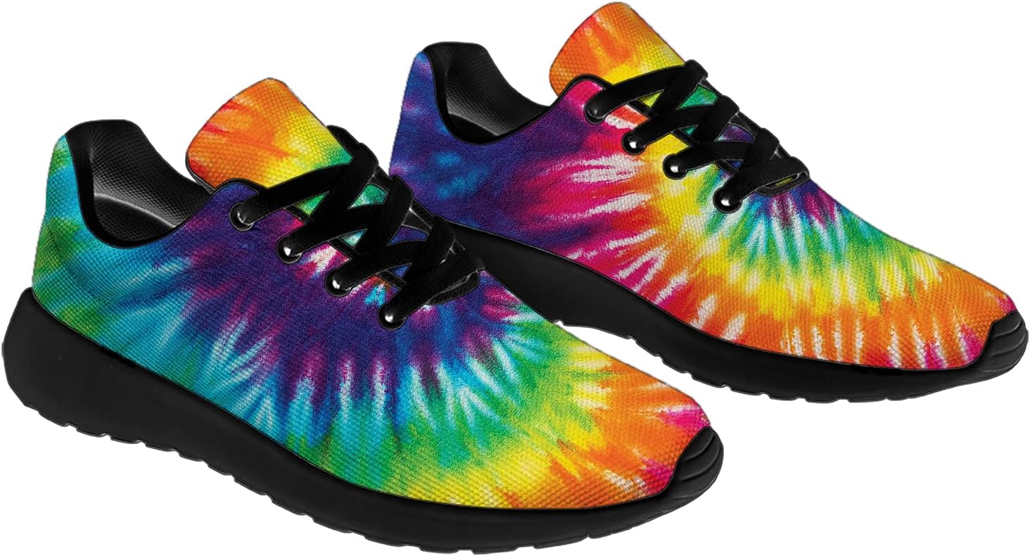 Кроссовки Horethy Tie Dye для женщин и мужчин, беговые кроссовки, женские и мужские прогулочные, теннисные кроссовки, удобные спортивные кроссовки для джоггинга, подарки, 1085multicolor — фото 4