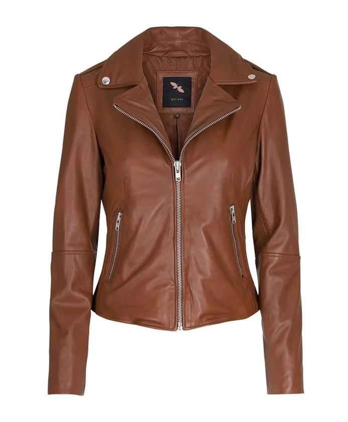 

Куртка с прямой большой застежкой-молнией 10576 Btfcph, коричневый