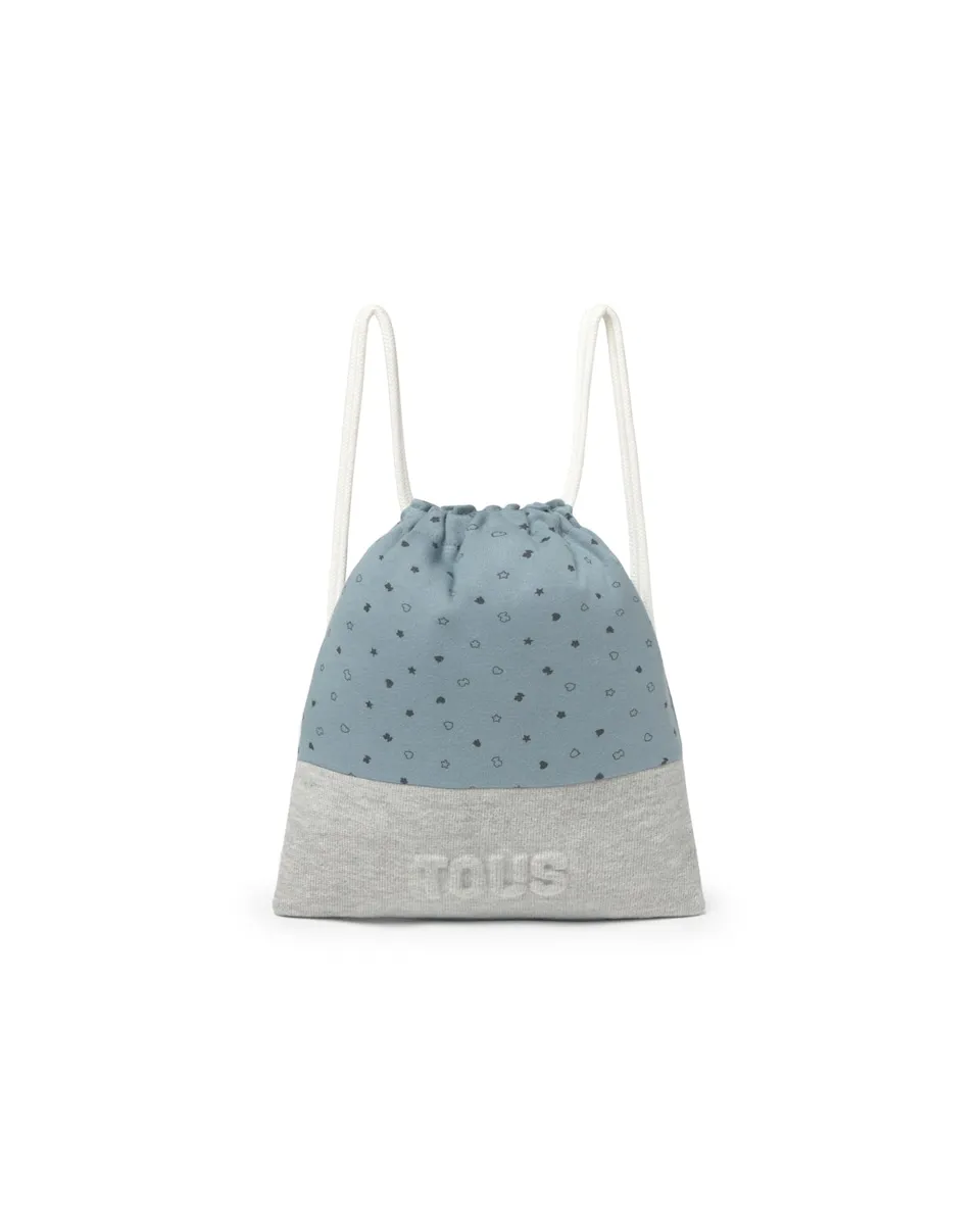 

Детский рюкзак для дошкольников с рисунком медвежат, звездочек и сердечек Tous, синий/серый