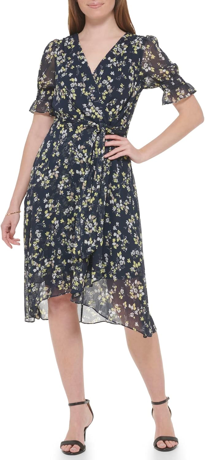 

Женская шифоновая кофта-халат с короткими рукавами Tommy Hilfiger, Sky Captain Multi