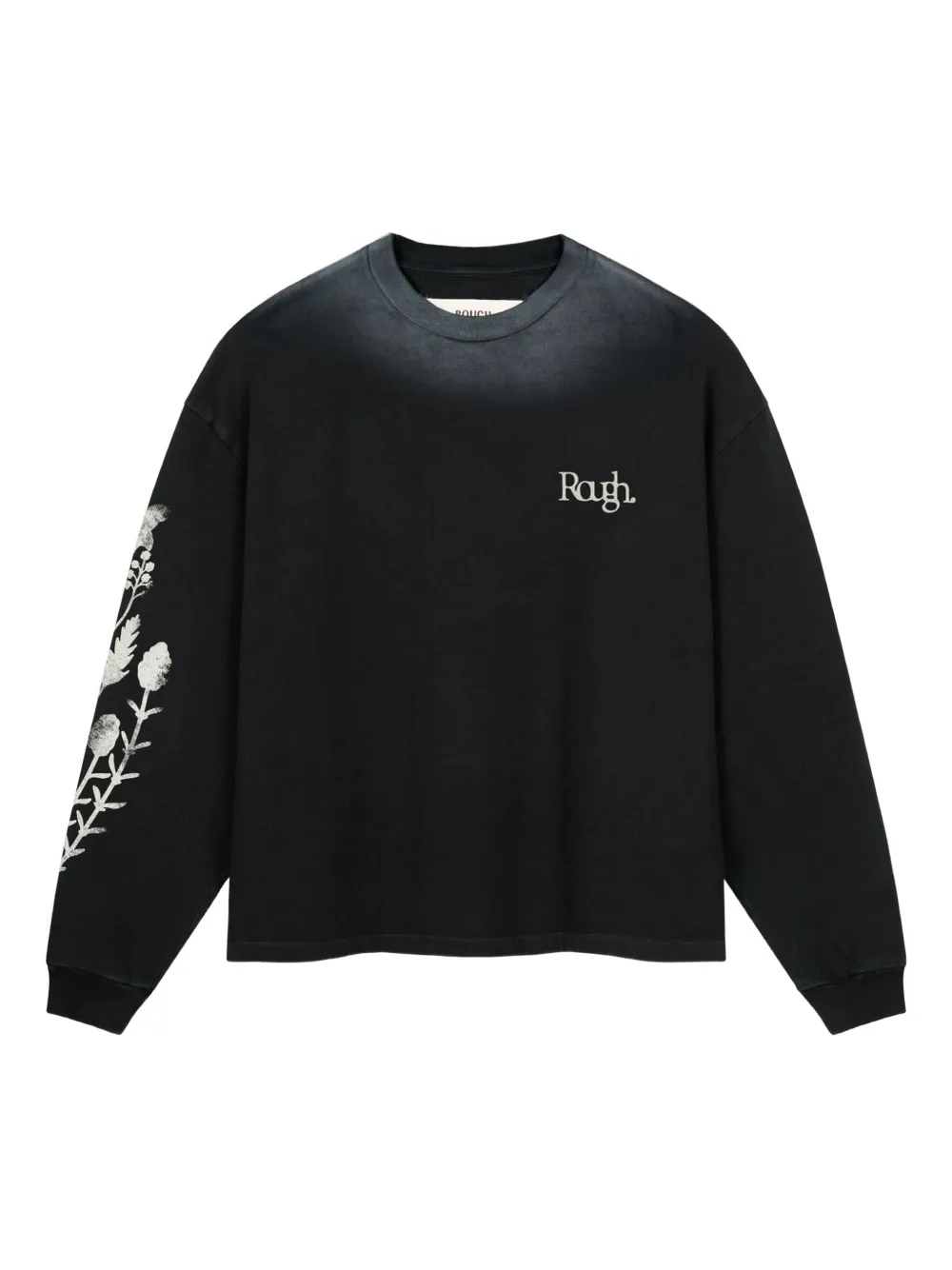 

Футболка с длинными рукавами и цветочным принтом ROUGH., черный