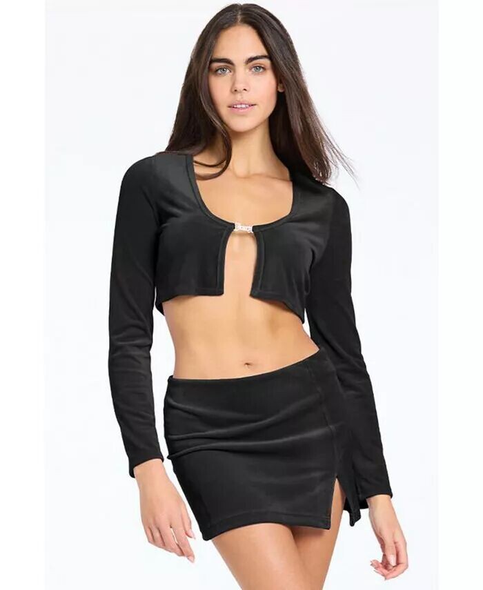 

Женский кардиган с длинными рукавами и фурнитурой Juicy Couture, черный