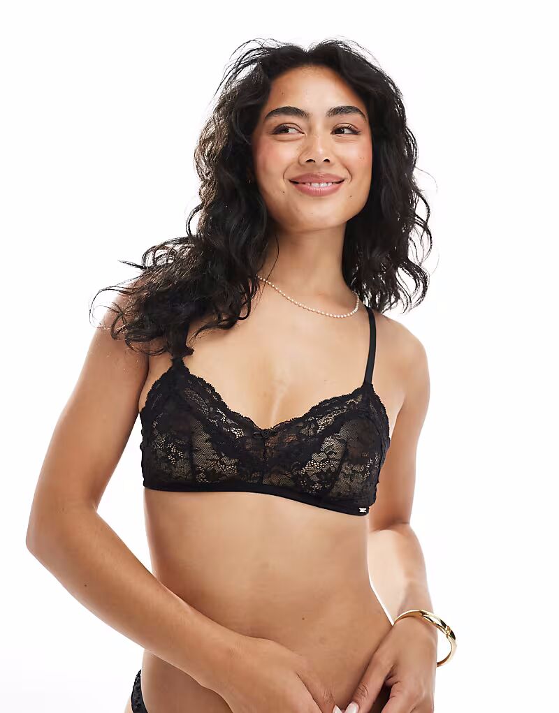 

Кружевной бюстгальтер без подкладки Origins черного цвета Dorina