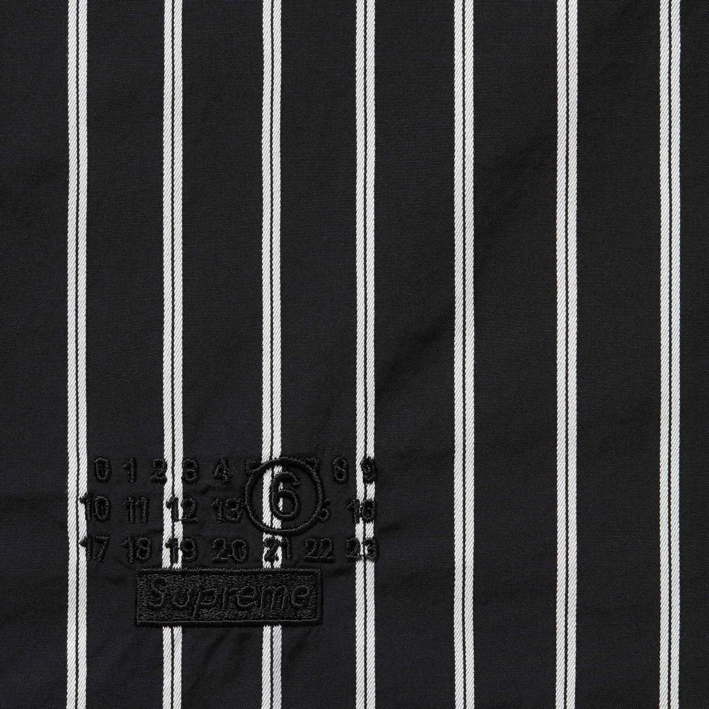 Рубашка MM6 Maison Margiela SS26 WEEK4 Stripe, унисекс Supreme, Black — фото 4