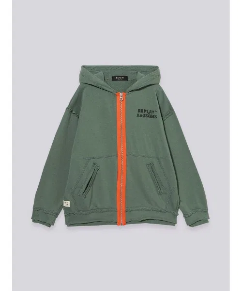 Детская толстовка Boys' Hoodie из хлопка, цвет моховой зелени