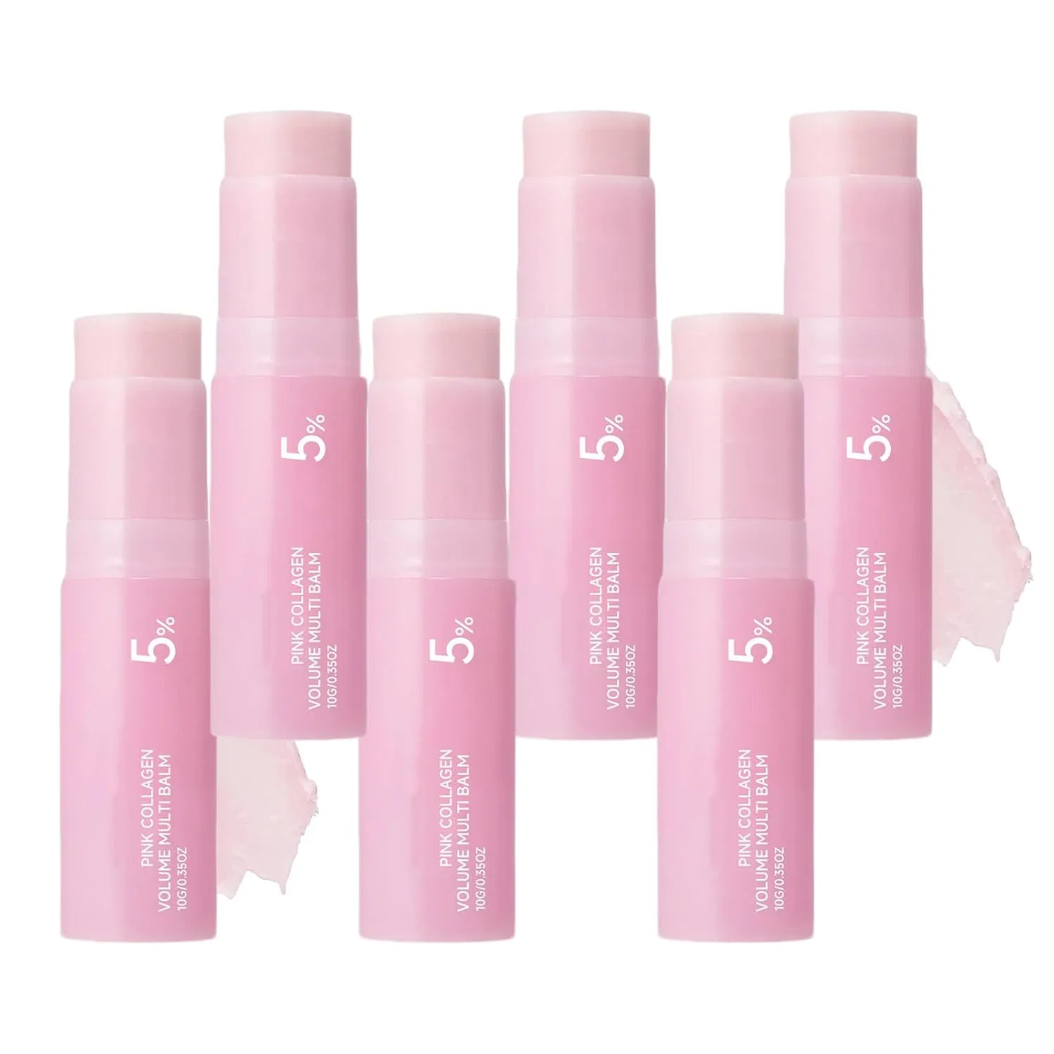 Бальзам для губ Zkkd — Бальзам-стик Pink Collagen Volume Multi Balm для лица и губ, . , 6Pcs, 10 г