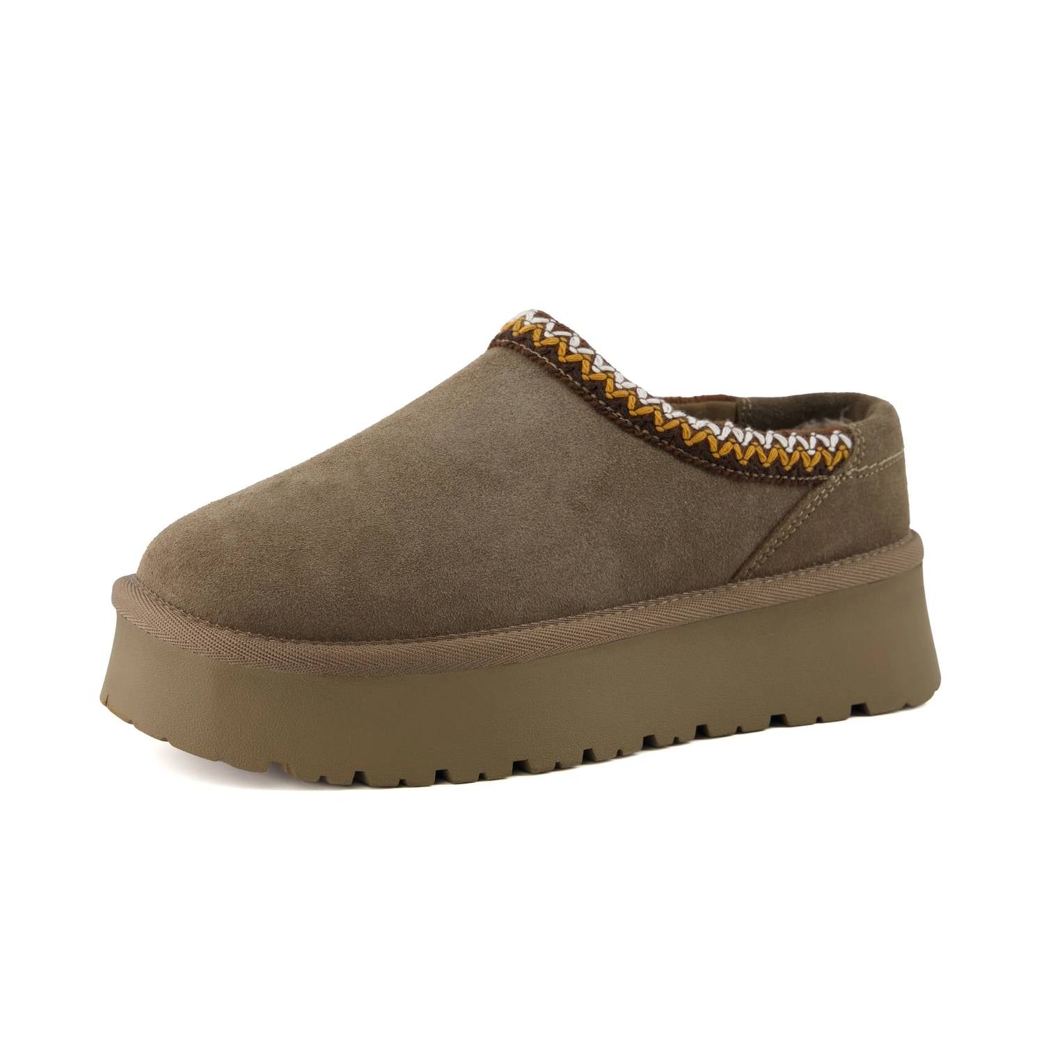 Женские мюли Kabuki на платформе из замши таупового цвета CUSHIONAIRE, Taupe Suede