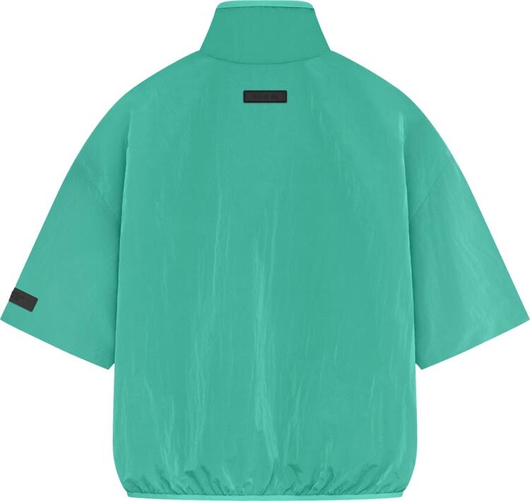 Рубашка Fear of God Essentials Crinkle Nylon Half Zip Short-Sleeve 'Mint Leaf', зеленый — фото 2