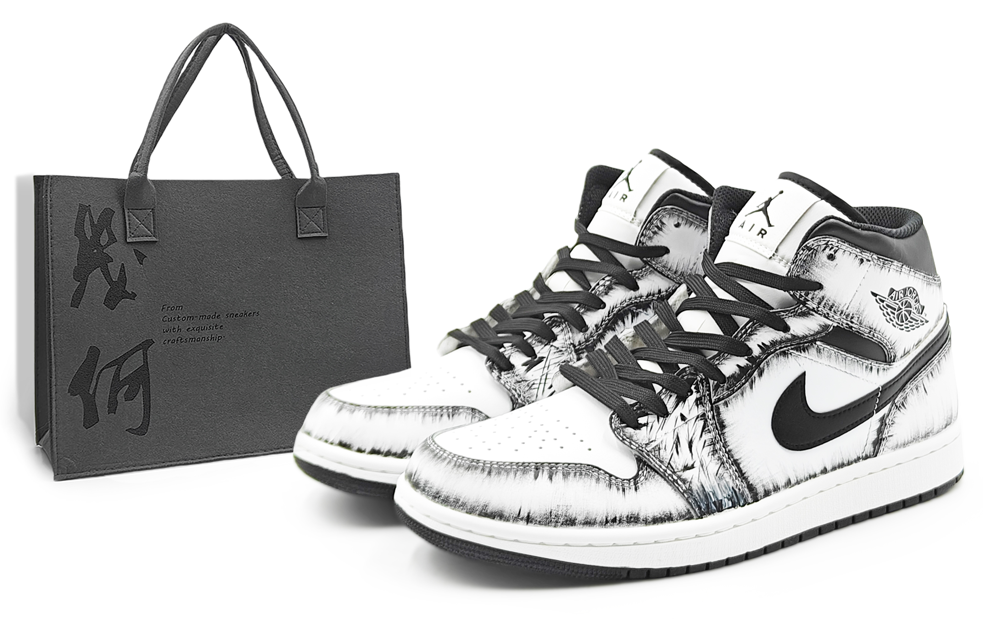 

Jordan Баскетбольные кроссовки Air 1 Abrasion Resistance Mid Top Vintage, мужские, черно-белые