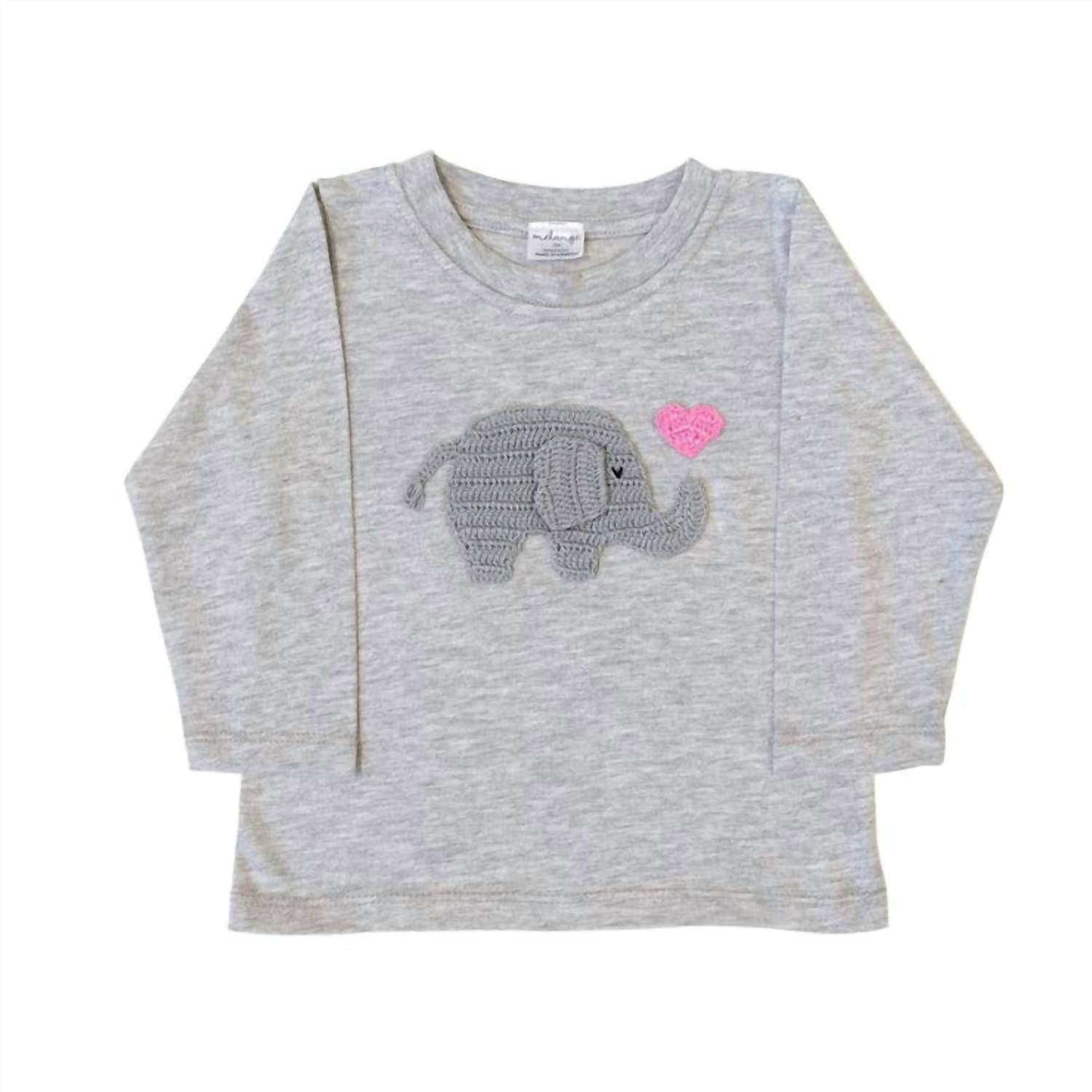 

Футболка Valentine Elephant серого цвета Melange de Blanc