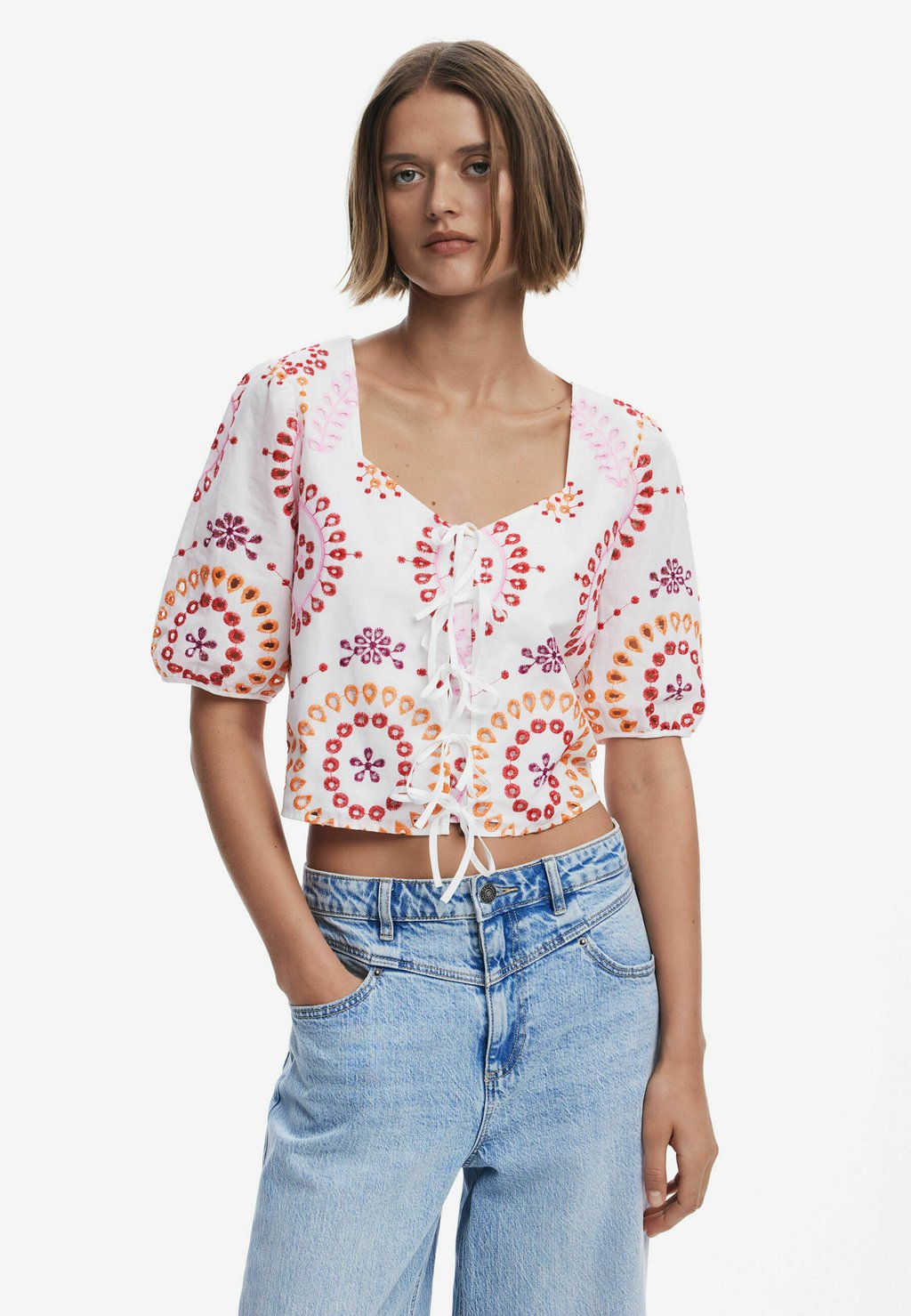 

Блуза PRINTED BOHO TIE Desigual, мультиколор