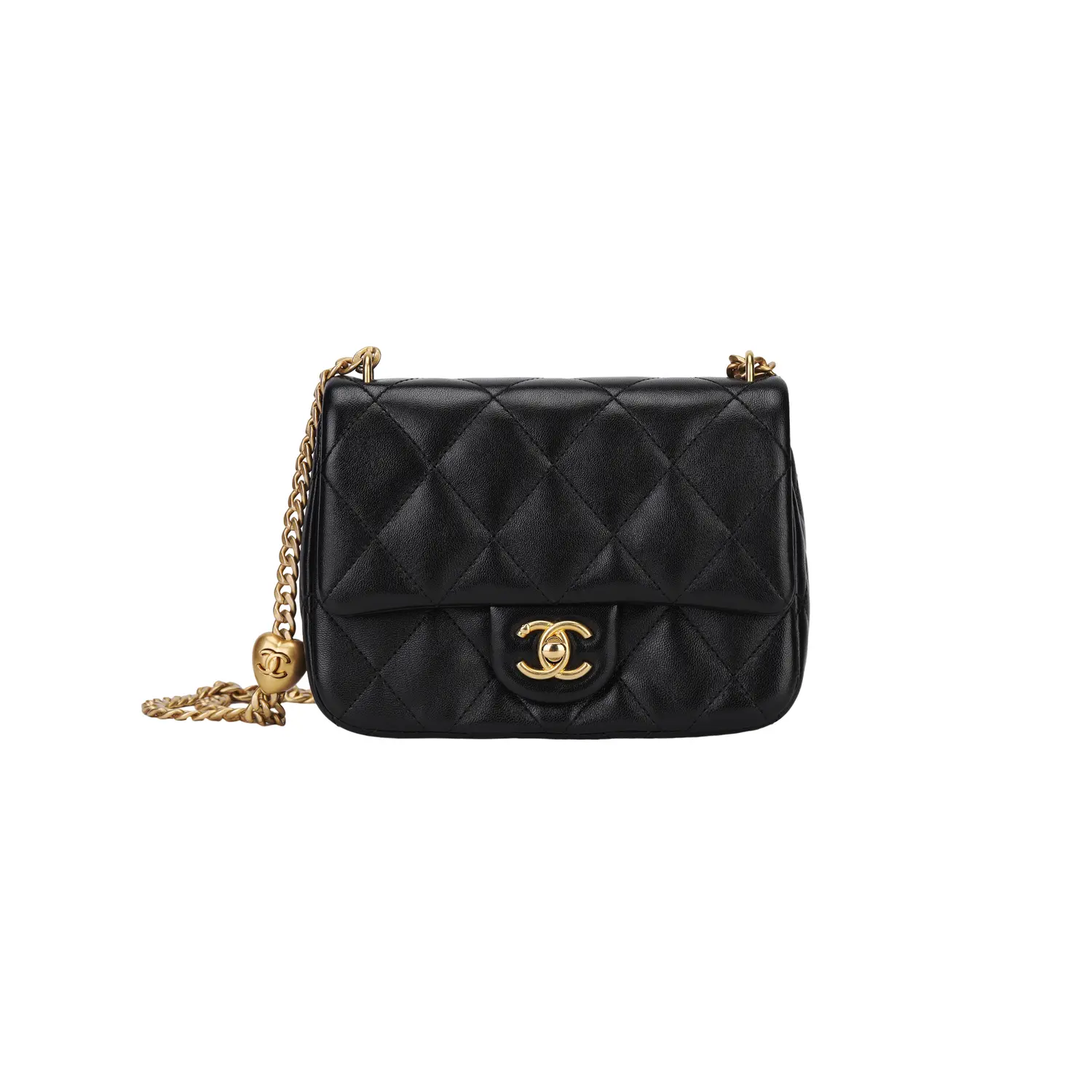 

CHANEL Черная женская мини-сумка через плечо из овчины