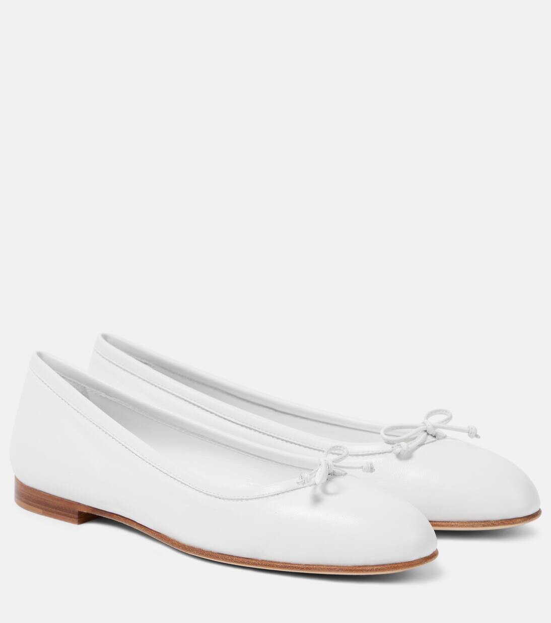 Кожаные балетки Verallii Manolo Blahnik, белый